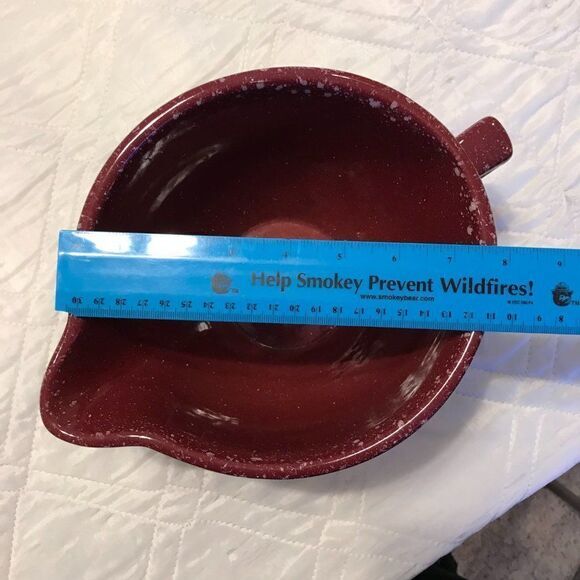 Vintage Western Stoneware Pottery Blue Ribbed Mixing Batter Bowl 0917 - Picture 3 of 7